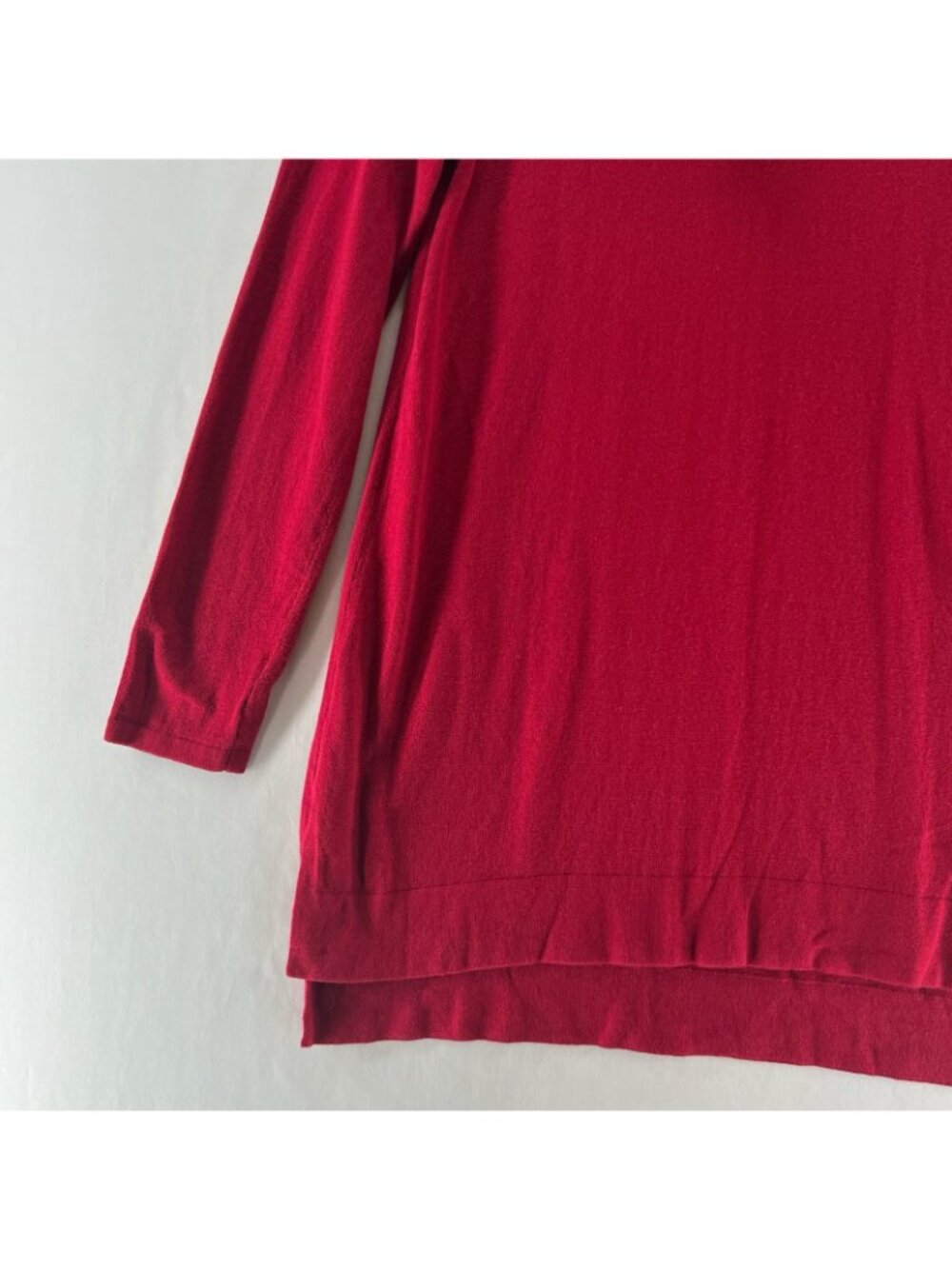 J.Jill Cowl Neck Tunic Sweater Womens XS Knit Long Sleeve Pullover High Low Red - Picture 7 of 13